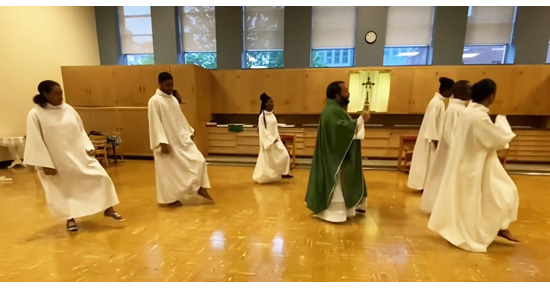 Canadian priest in Montreal dancing to Jerusalema